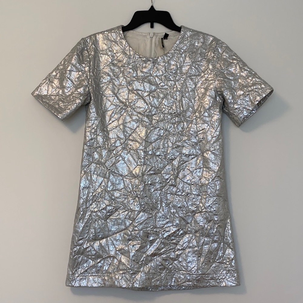 Topshop metallic foil t-shirt dress